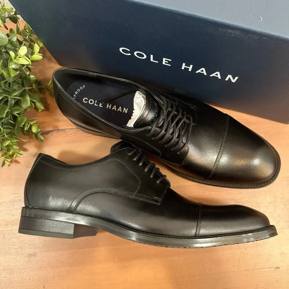 Cole Haan Men's Modern Essentials Cap Toe Oxford Shoes Black Size‎ 9.5